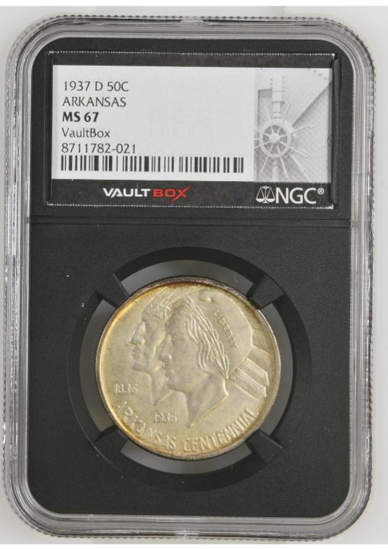 1937-D 50C ARKANSAS NGC MS67 FRONT
