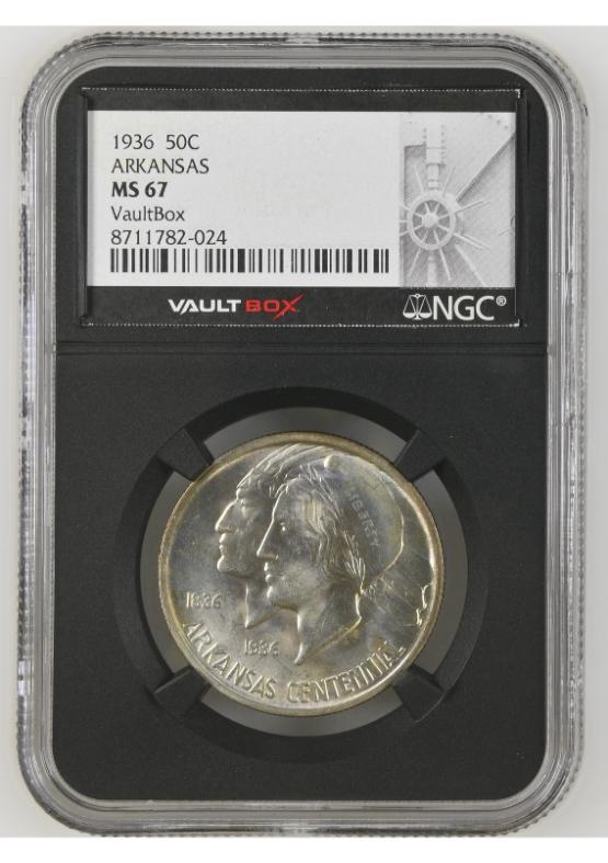 1936 50C ARKANSAS NGC MS67 FRONT