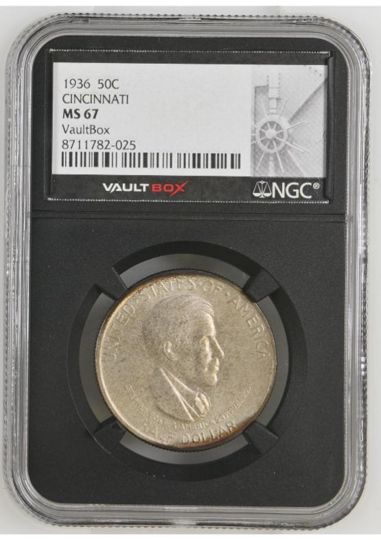 1936 50C CINCINNATI NGC MS67 FRONT