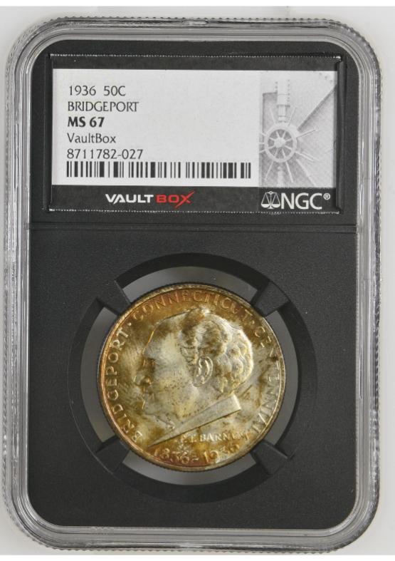 1936 50C BRIDGEPORT NGC MS67 FRONT