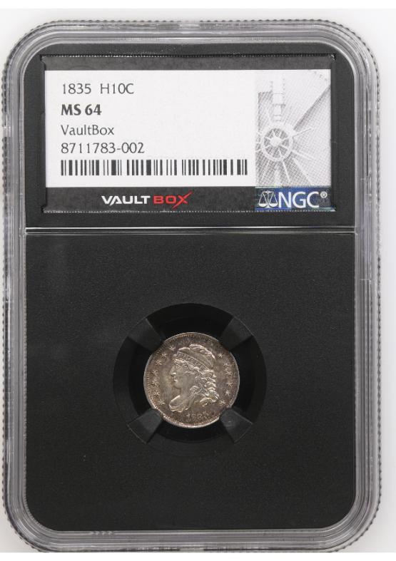 1835 H10C NGC MS64 FRONT