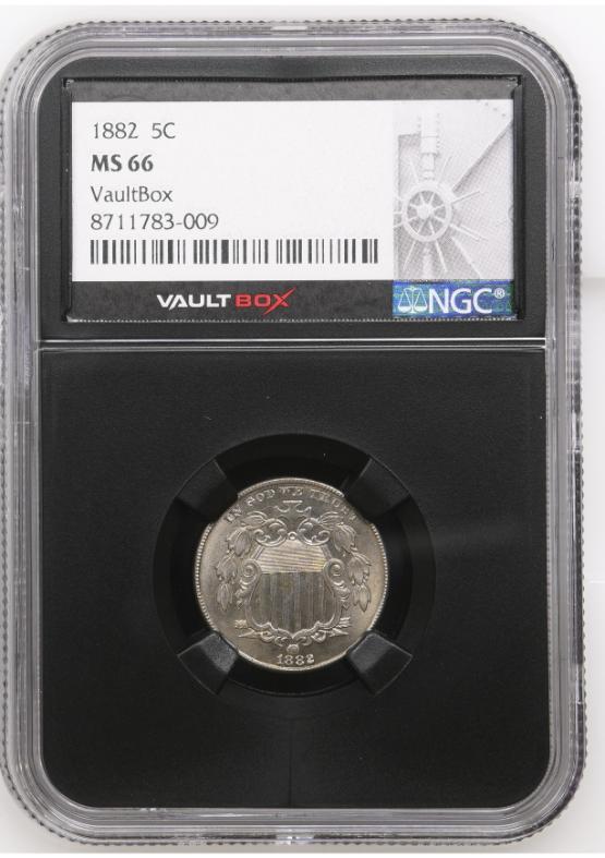 1882 5C NGC MS66 FRONT