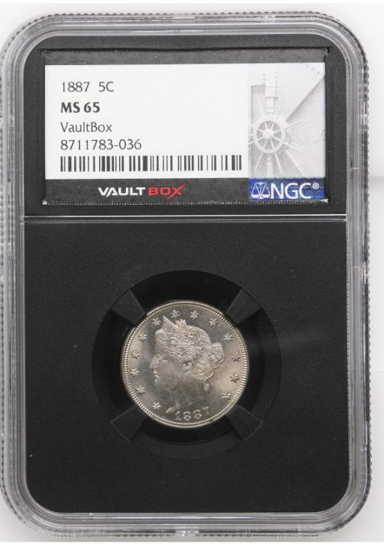 1887 5C NGC MS65 FRONT