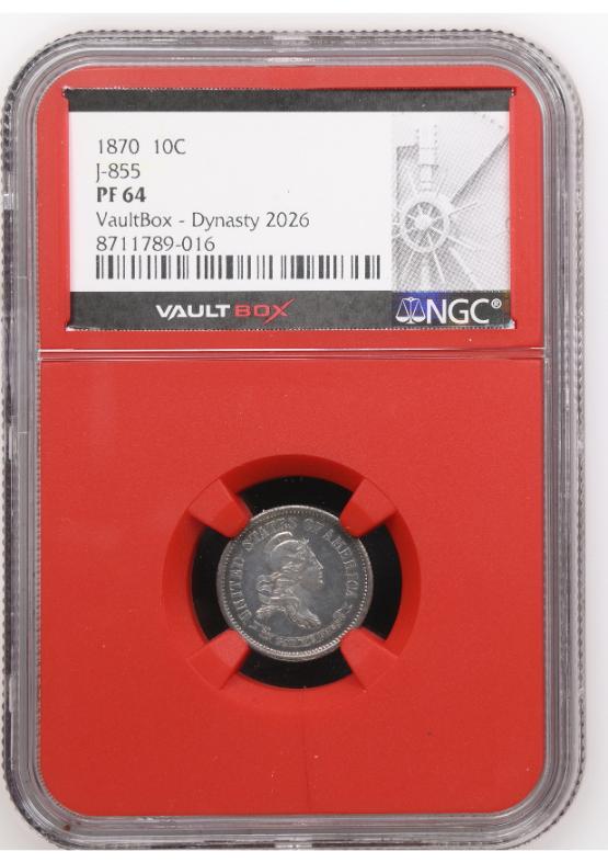 1870 10C J-855 NGC PF64 FRONT