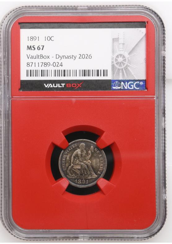 1891 10C NGC MS67 FRONT