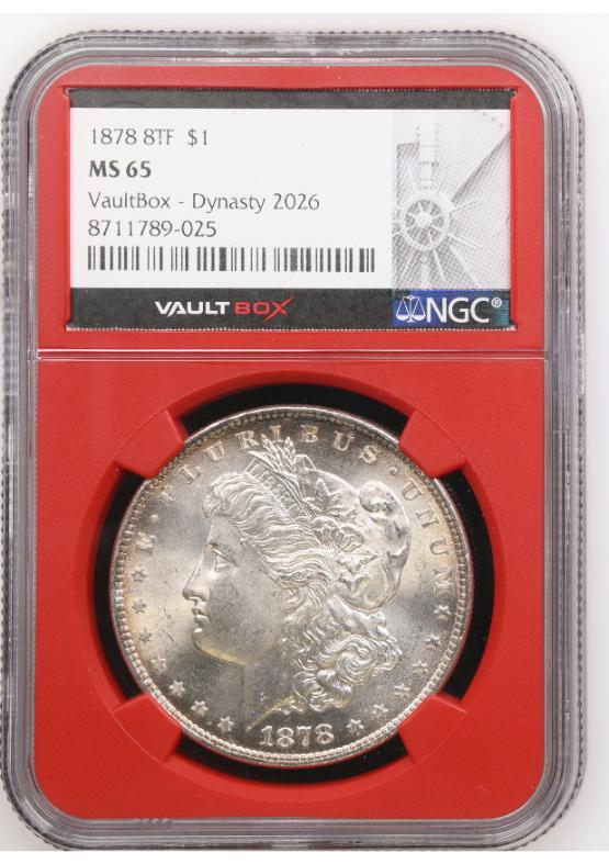 1878 8TF $1 NGC MS65 FRONT