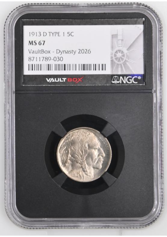 1913-D TYPE 1 5C NGC MS67 FRONT