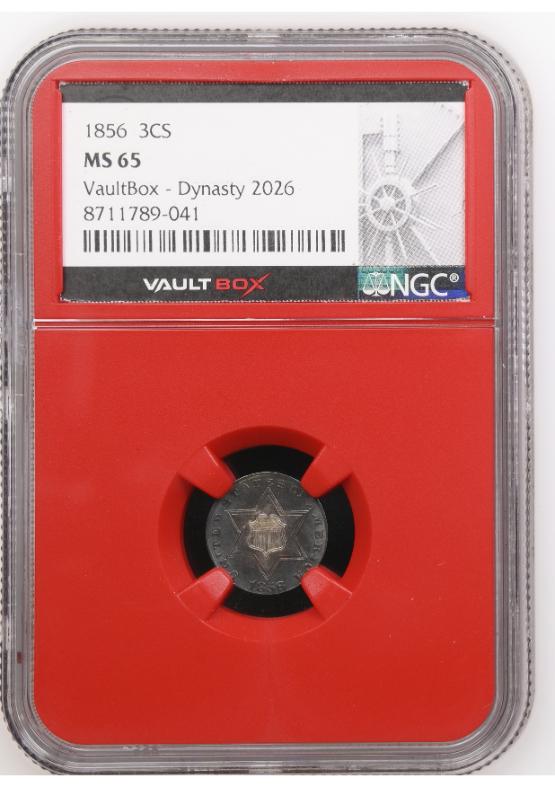 1856 3CS NGC MS65 FRONT