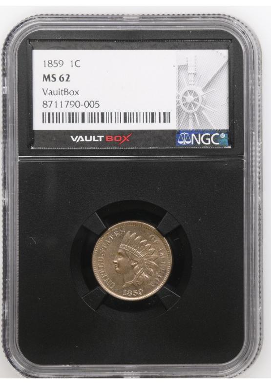 1859 1C NGC MS62 FRONT