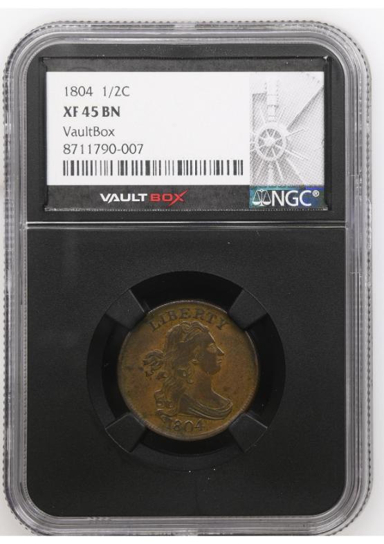 1804 1/2C NGC XF45BN FRONT
