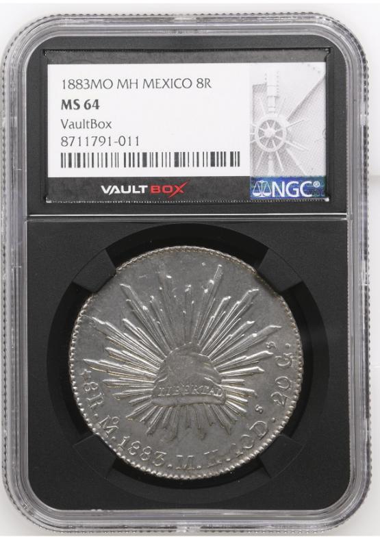 1883MO MH MEXICO 8R NGC MS64 FRONT