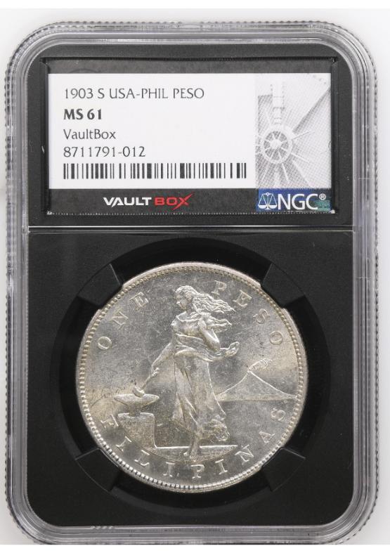 1903-S USA-PHIL PESO NGC MS61 FRONT