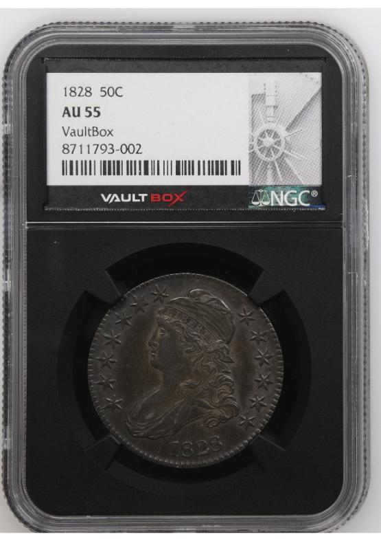 1828 50C NGC AU55 FRONT