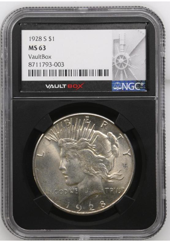 1928-S $1 NGC MS63 FRONT