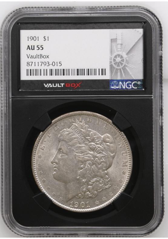 1901 $1 NGC AU55 FRONT