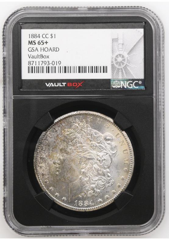 1884-CC $1 GSA HOARD NGC MS65+ FRONT