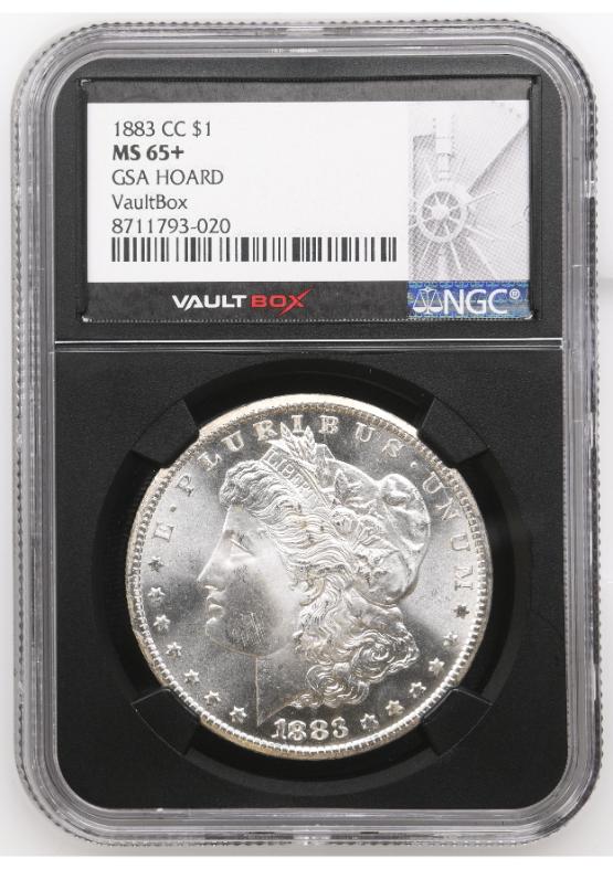 1883-CC $1 GSA HOARD NGC MS65+ FRONT