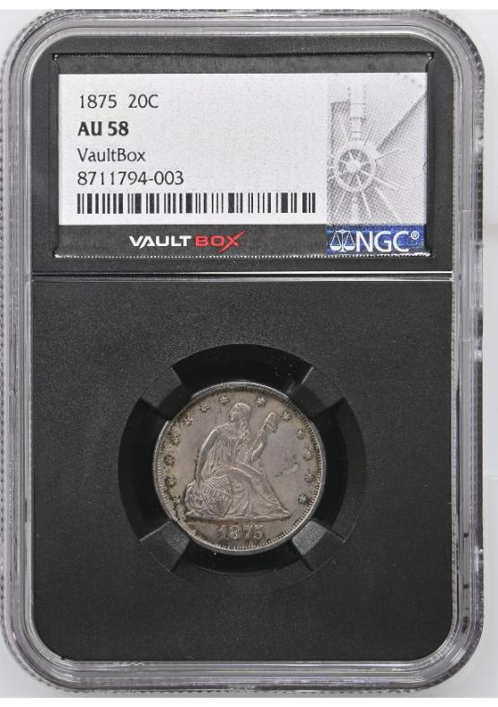 1875 20C NGC AU58 FRONT