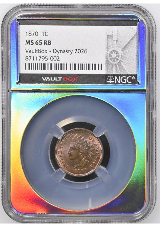 1870 1C NGC MS65RB TONER FRONT