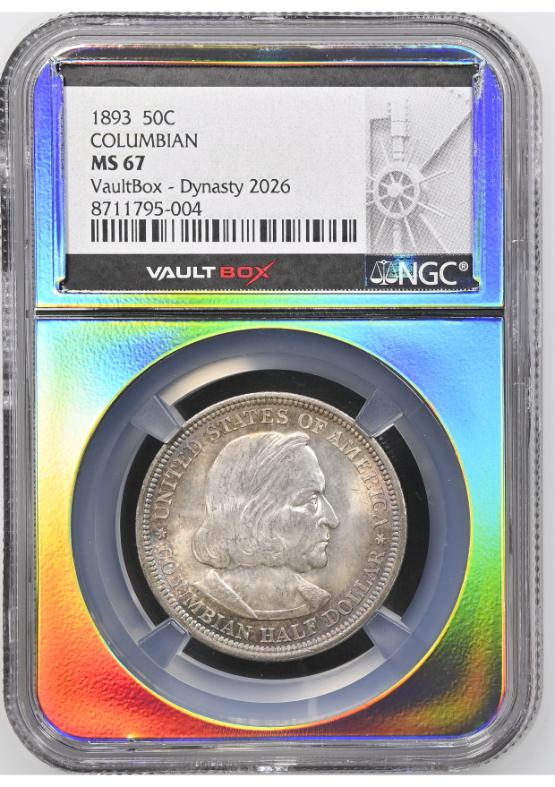1893 50C COLUMBIAN NGC MS67 TONER FRONT