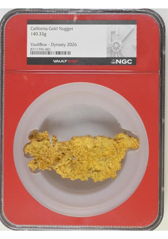 140.33 GRAM CALIFORNIA GOLD NUGGET NGC CERTIFIED FRONT