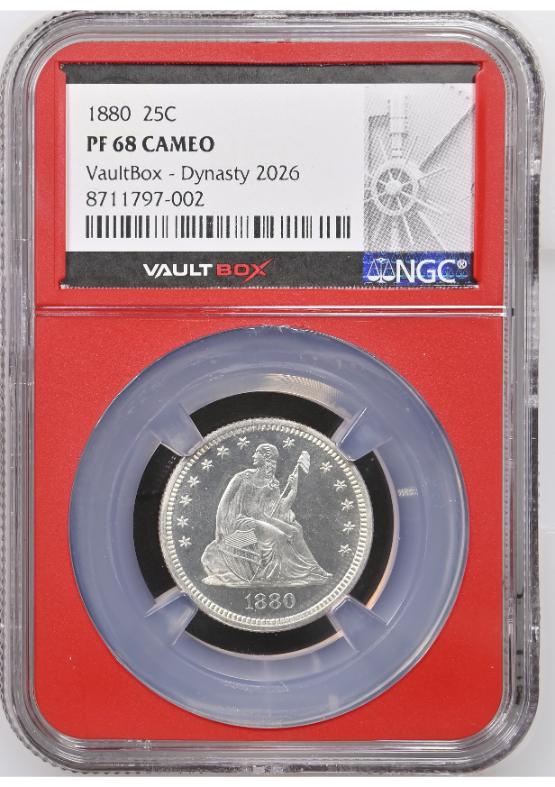 1880 25C NGC PF68CAMEO FRONT