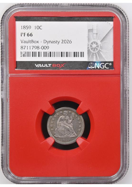 1859 10C NGC PF66 FRONT