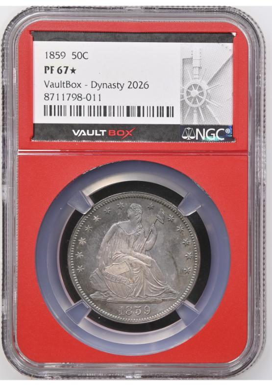 1859 50C NGC PF67* FRONT