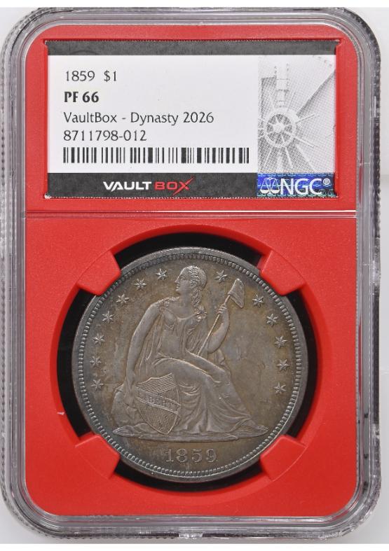 1859 $1 NGC PF66 FRONT