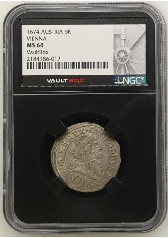 1674 AUSTRIA 6K VIENNA NGC MS64 FRONT