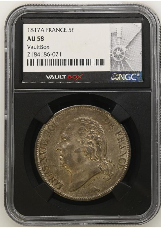 1817A FRANCE 5F NGC AU58 FRONT