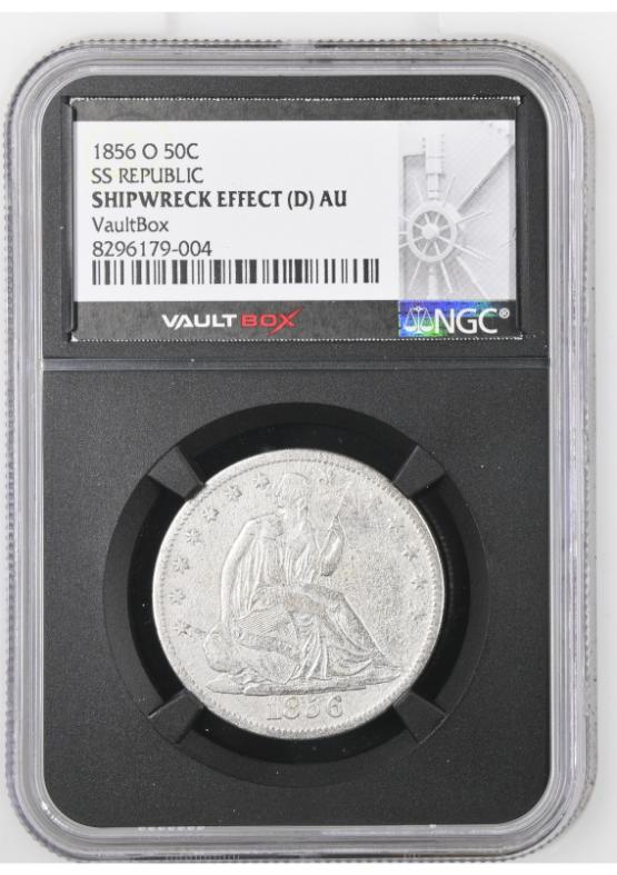 1856-O 50C SS REPUBLIC NGC SHIPWRECKEFFECT(D)AU FRONT
