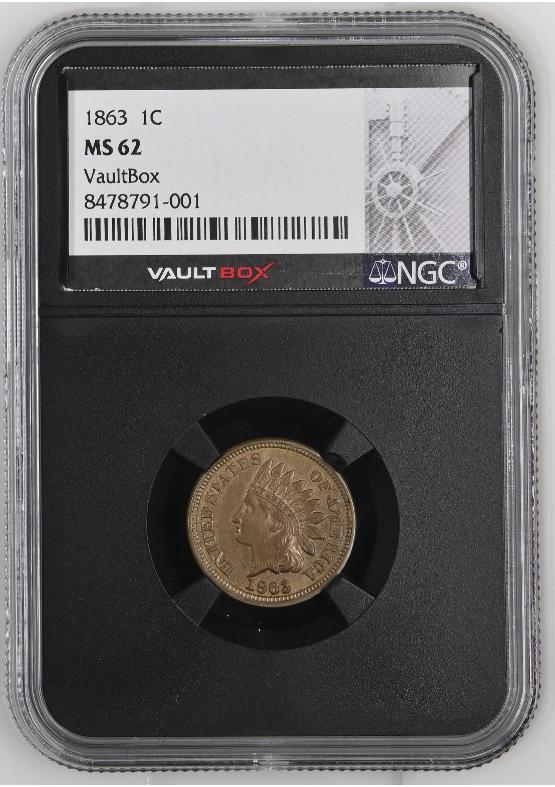 1863 1C NGC MS62 FRONT
