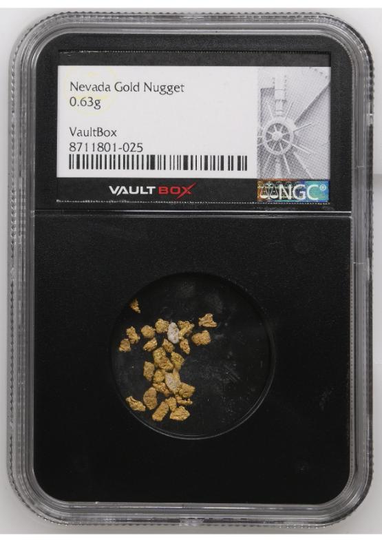 0.63 GRAM Nevada GOLD NUGGETS NGC CERTIFIED FRONT