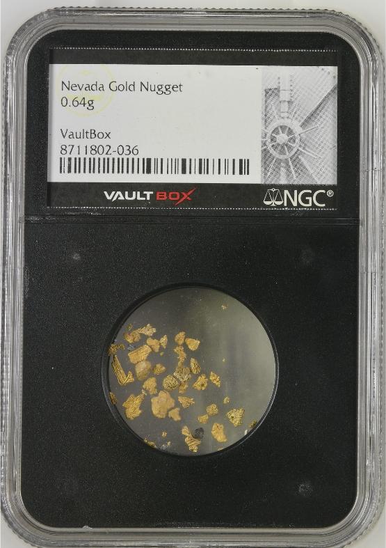 0.64 GRAM Nevada GOLD NUGGETS NGC CERTIFIED FRONT