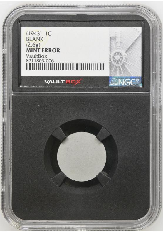 (1943) 1C BLANK (2.6g) NGC MINT ERROR FRONT
