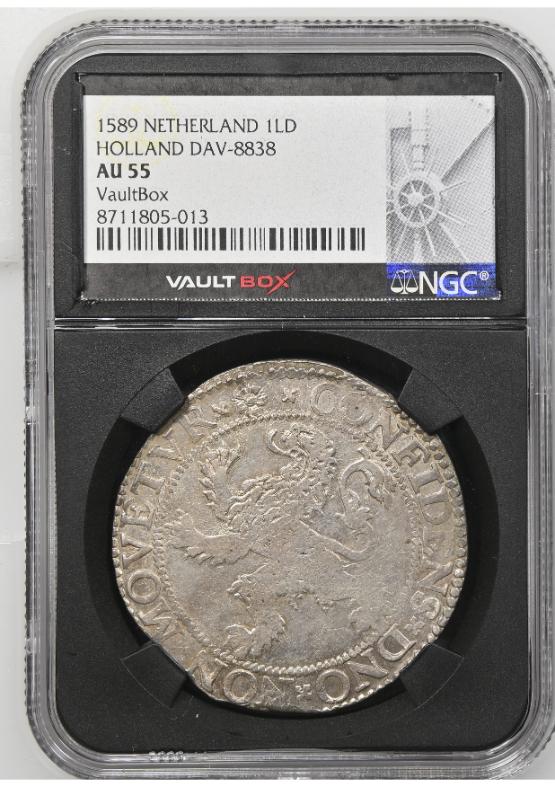 1589 NETHERLAND 1LD HOLLAND DAV-8838 NGC AU55 FRONT