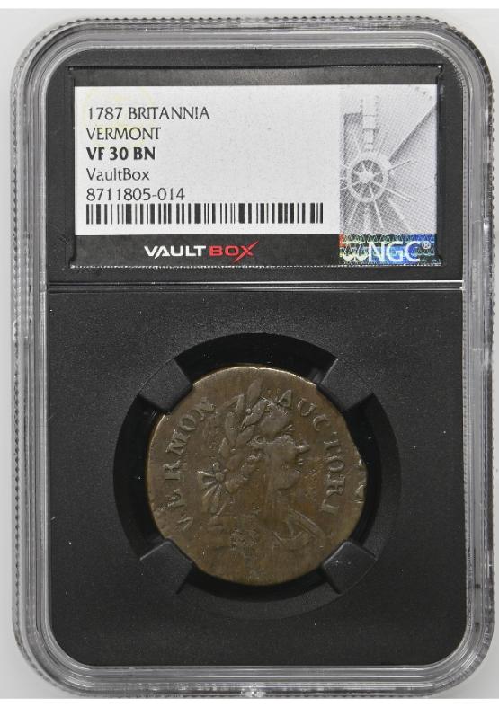 1787 BRITANNIA VERMONT NGC VF30BN FRONT