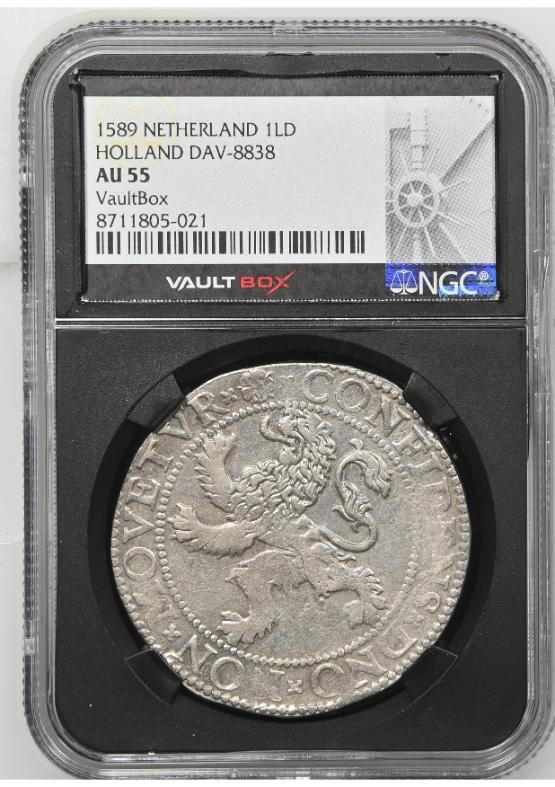 1589 NETHERLAND 1LD HOLLAND DAV-8838 NGC AU55 FRONT