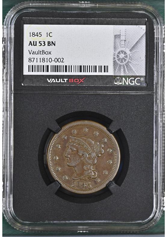 1845 1C NGC AU53BN FRONT