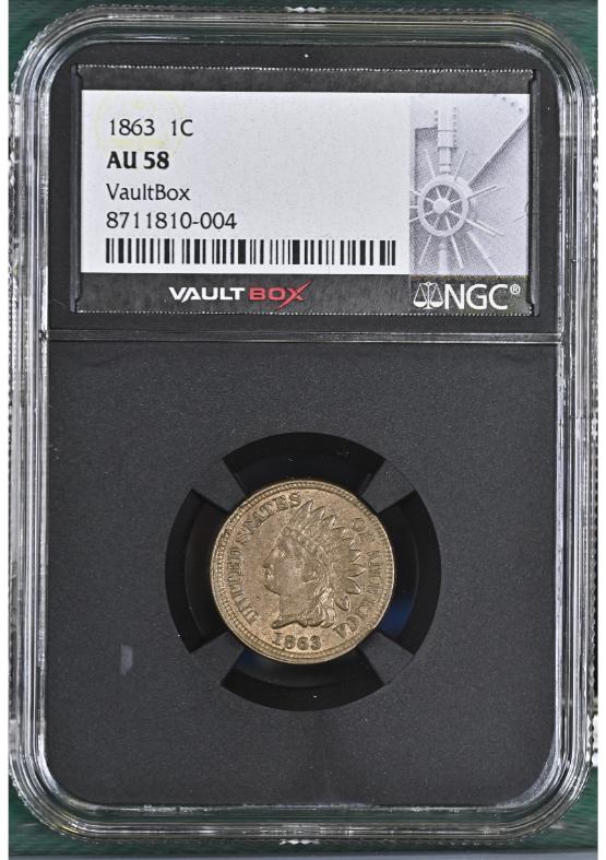 1863 1C NGC AU58 FRONT