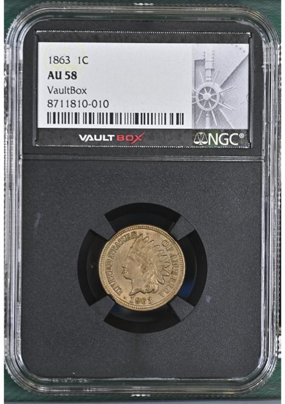 1863 1C NGC AU58 FRONT