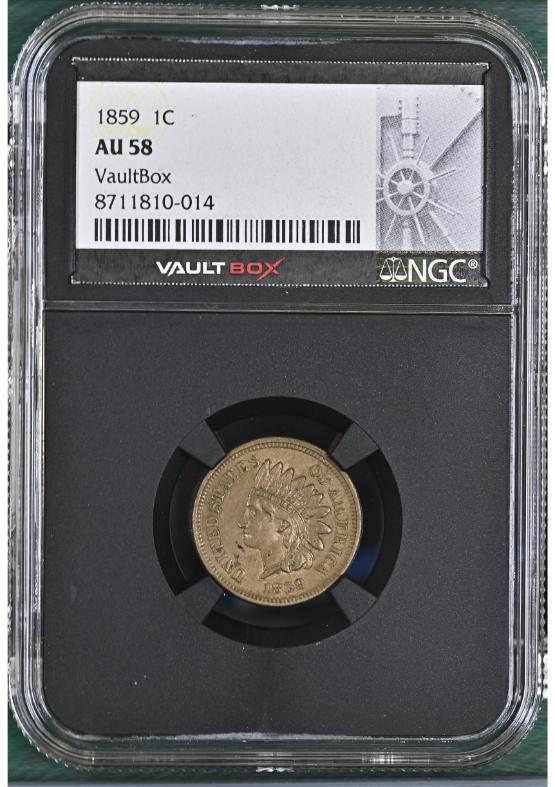 1859 1C NGC AU58 FRONT