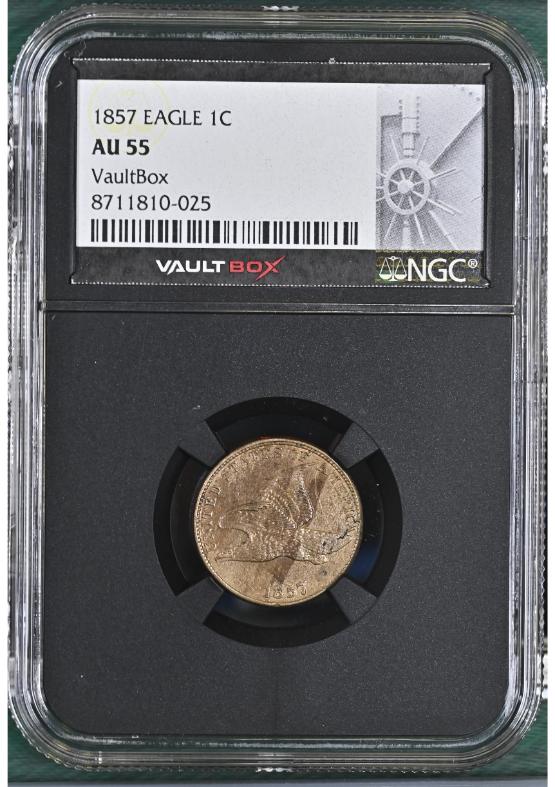 1857 EAGLE 1C NGC AU55 FRONT