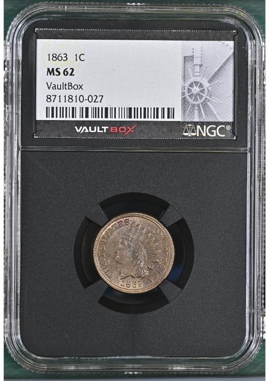 1863 1C NGC MS62 FRONT