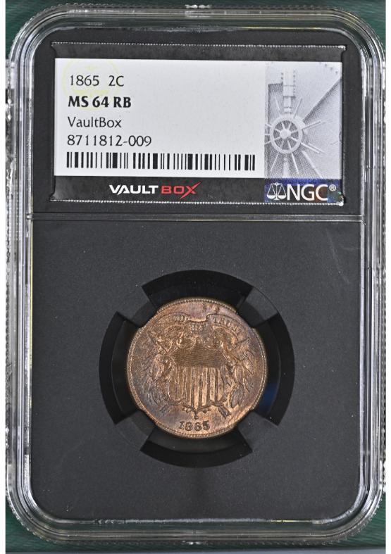 1865 2C NGC MS64RB FRONT