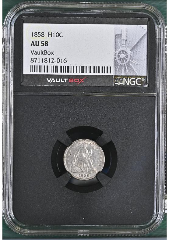 1858 H10C NGC AU58 FRONT