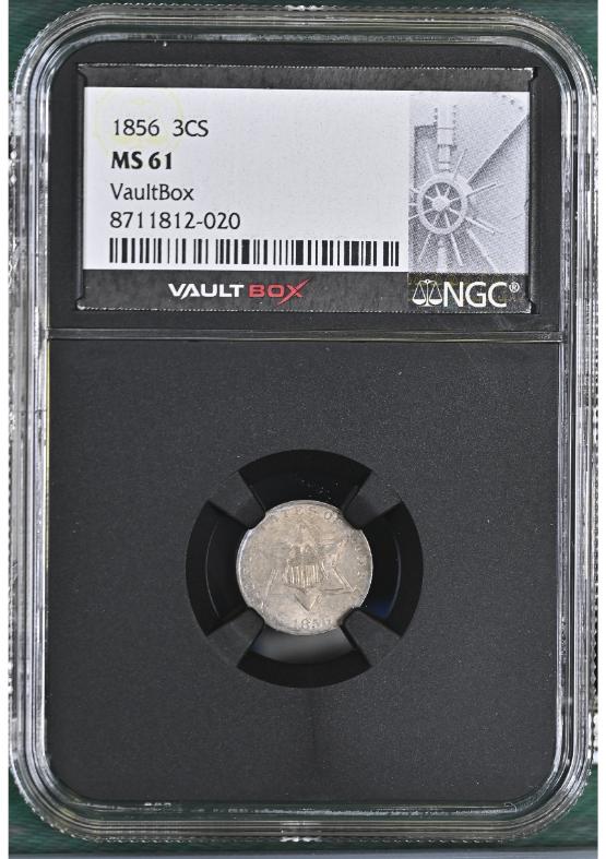 1856 3CS NGC MS61 FRONT