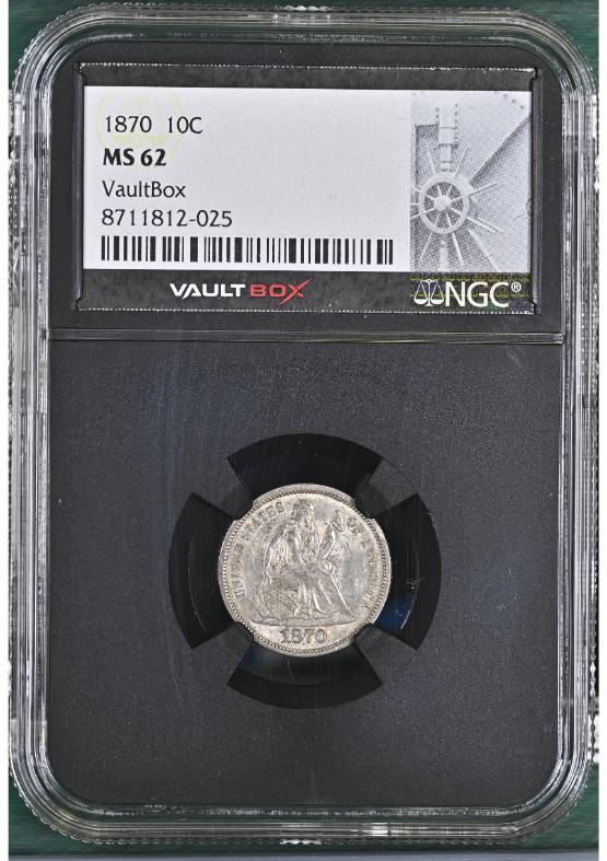 1870 10C NGC MS62 FRONT