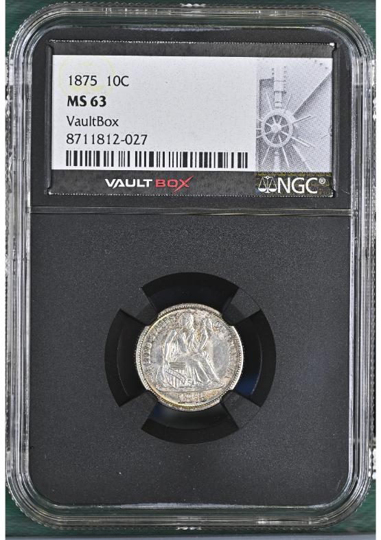 1875 10C NGC MS63 FRONT